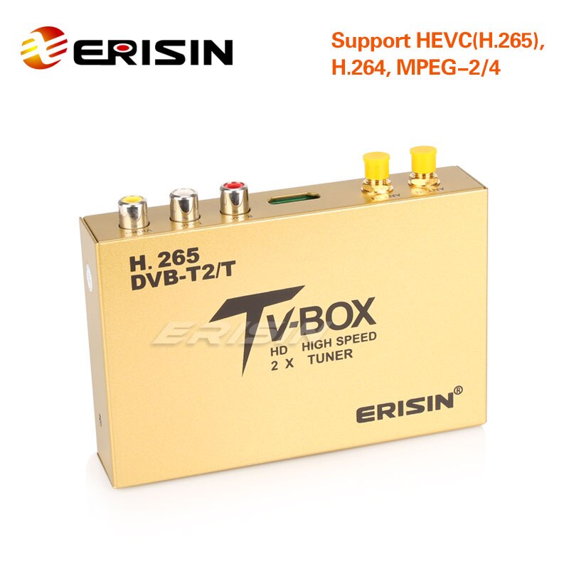 Erisin ES338 ڵ  HD DVB-T2/T   TV ű HEVC H.265 H.264 MPEG-2 HDMI USB 160 km/h